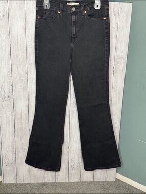 Levis High-Rise Black Flare Jeans for Women